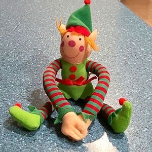 Vintage Oriental Trading Green Holiday PIXIE ELF 9”